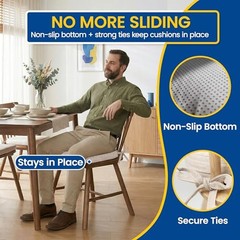 Dining Chair Cushions Set of 4, 2.5 inch Thick 4 Count(Pack of 1) Beige