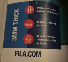 Fila Classic Yoga Mat With Carrying Strap Teal 3 MM