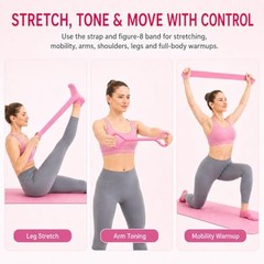Pilates Kit for Women, 13 Piece Home Workout Starter Set with 14 Inch Ring,