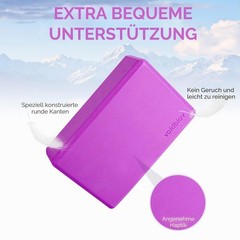 Yoga Blocks Set of 2 9″x6″x3″, Sturdy Non Slip Eva Foam, Provides Un…