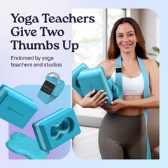 Deep-Zen® Yoga Blocks Wrist Support; 2 Pack with Knee Pads Blue