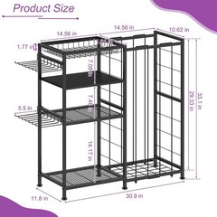 4-Tier Yoga Mat Holder & Home Gym Storage Rack with Hooks & Baskets – Metal Orga