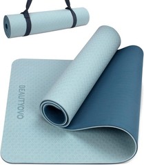 Yoga Mat with Strap, 1/3 Inch Extra Thick Yoga Mat Double-sided Non Slip,