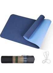 Non-slip Yoga Mat 72″ x 24″ with Bag and Carry Strap Blue