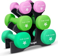 Neoprene Coated Dumbbell Hand Weight Sets of 2 Multiple Weight Options W/ 15