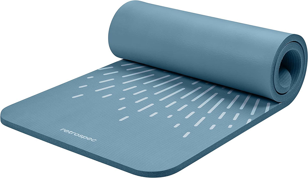 Solana Yoga Mat 1″ Thick W/Nylon Strap for Men & Women – Non Slip Exercise Mat f