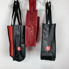 Lululemon Signature Logo Tote Bags Set of Three Red Black Double Handle Small