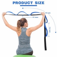 2 Pcs Stretching Strap with 10 Loops -yoga Strap for Physical Therapy, Non-el…