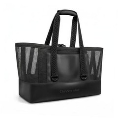 Large Mesh Beach Bag, Waterproof Bottom Tote, Structured Design Waterproof
