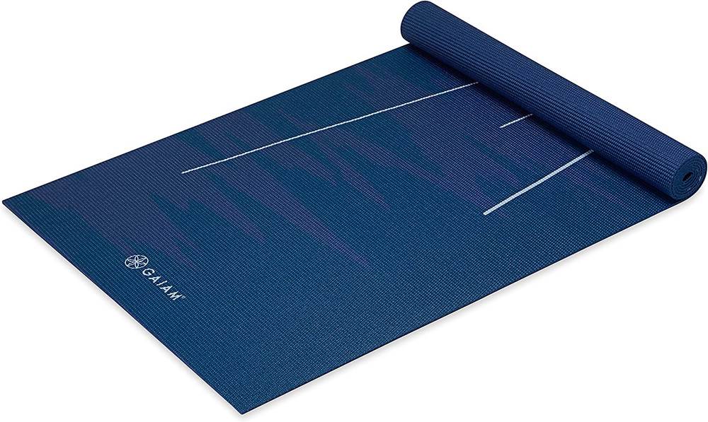 Gaiam Print Yoga Mat, Non Slip Exercise & Fitness Mat for All Types of Yoga, Pil