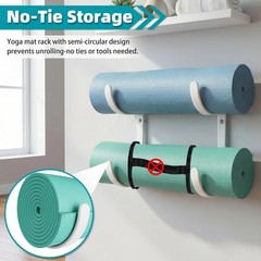 Yoga Mat Holder Wall Mount，No-Tie Mat Storage Rack With Coating for Exercise …