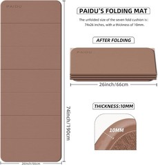 Foldable Fitness Yoga Mat 2/5″ 10MM Extra Thick SGS Certified Non-Slip TPE
