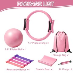 Pilates Kit for Home Workout: Pilates Ring and Ball Set for Women with Resist…