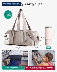 BAGSMART Reiki Gym Bag for Women Puffy Yoga Mat Travel Weekender Duffle Bag | Li