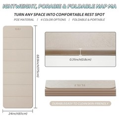 Foldable Yoga Mat 71 * 24 * 0.3” – TPE Non-Slip Fitness Mat for Home，Waterpr…