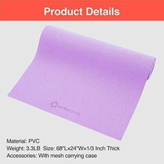 Primasole Yoga Mat with Carry Strap for Yoga Pilates Fitness and Floor Workout a