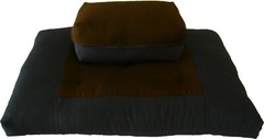 Zafu Zabuton Meditation Yoga Posture Exercise Cushions, Sit Mat Brown/Black