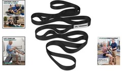 Durable Physical Therapy Stretching Strap for Knee & Hip Recovery – 75″ Black