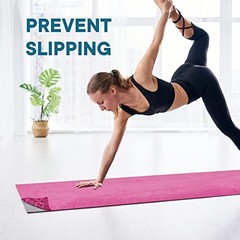 Hot Pink Non-Slip Yoga Towels with Grip Dots – Super Hot Pink