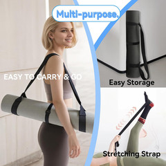 Adjustable Yoga Mat Strap Carrier, Thick Wide Yoga Mat Holder with Hook-And-Loop