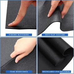 Riakrum 20 Pieces Exercise Yoga Mat 68x24in Non Slip Black with Strap