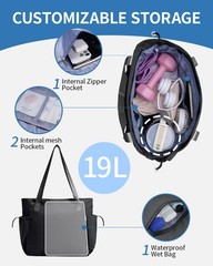Yoga Mat Bag Tote Yoga Gym Bags For Women Men with Waterproof Wet Pocket & Ho…