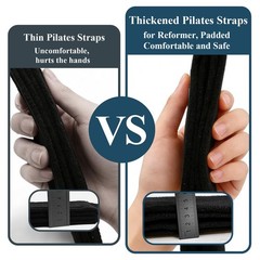 2 Pack Pilates Reformer Straps with Soft Padding – Double Loop D-Ring Accesso…