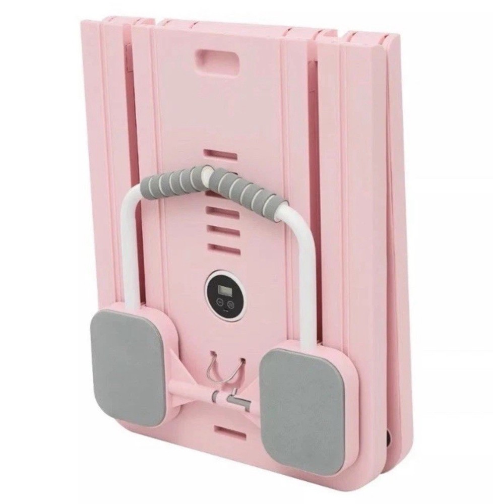 Pink Foldable Pilates Reformer Board – Home Gym Ab Workout Machine + Knee Pad