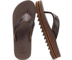 Mens Arch Support Flip Flops Yoga Mat Comfortable Thick Cushion 10 Brown
