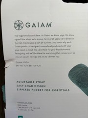 GAIAM Yoga Mat Gym Bag Sling Adjustable Strap 30″ Zippered Pocket Workout