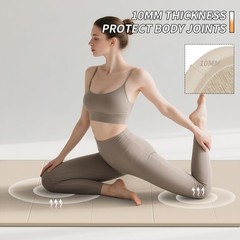 Foldable Fitness Yoga Mat | 2/5″ (10MM) Extra Thick | SGS Certified Non-Slip …