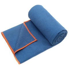 2 Pack Hot Yoga Towel with Grip Dot, Non Slip Yoga Mat Dark Cyan/ Steel Blue
