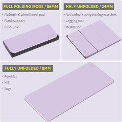 Foldable Yoga Mat Extra Thick & Large (74″ X 31.5″ X 0.32″), Double-Sided Non Sl