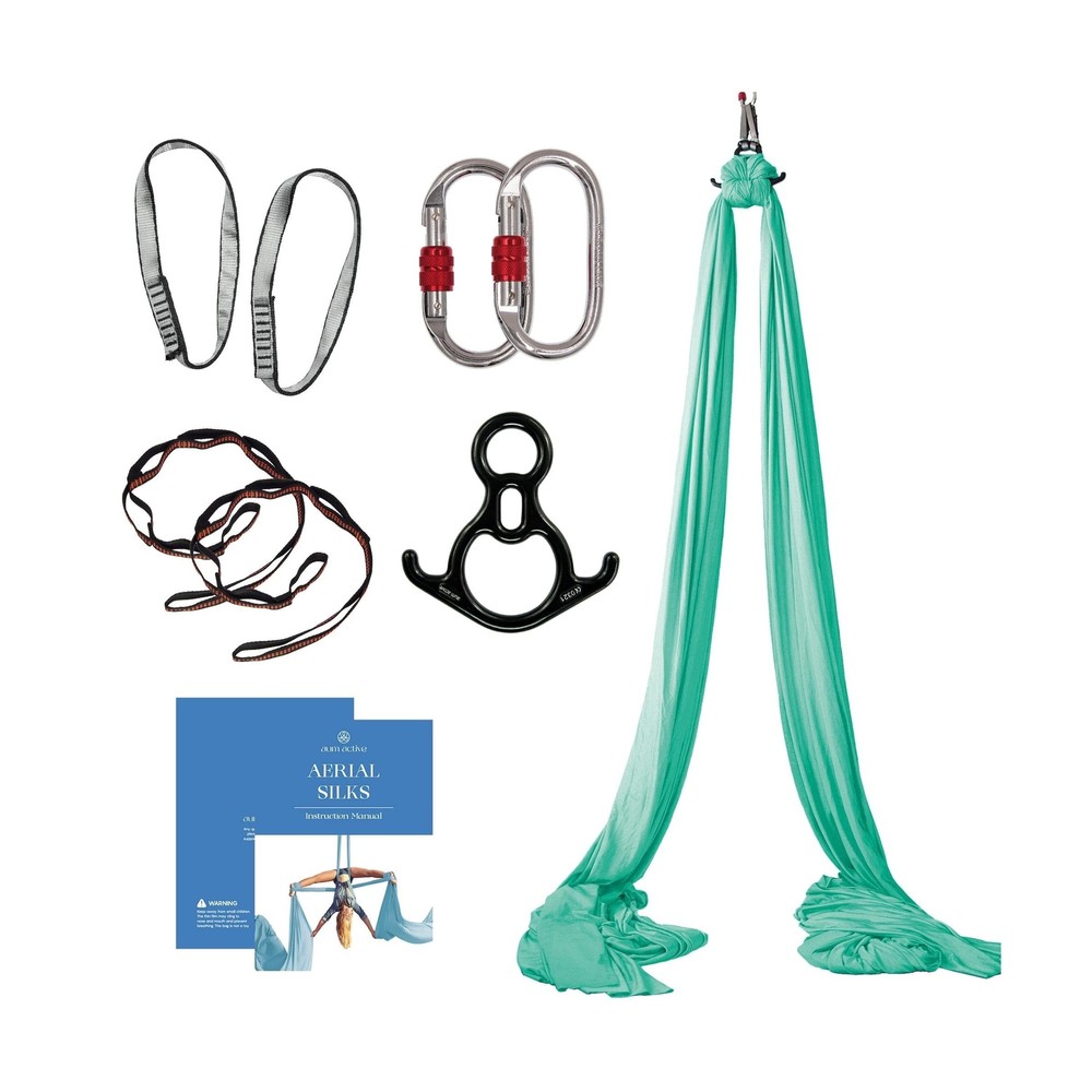Aum Active Aerial Silks Starter Kit – Durable 9 Yards of Aerial Yoga Hammock …