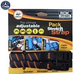Adjustable Cargo Straps 12-42 inches Black and Orange Pack of 2 for Bicycle