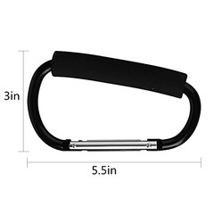4 Pack Large Carabiner 5.5″ D Style Click and Carry Bag Carrier 2black+2blue