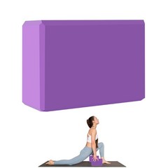 MBHKRRS 9″x6″x3″ Yoga Blocks, Soft Non-Slip Surface 9″x6″x3″, Purple-1 Pack