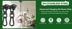 Hammock Hanging Kit 2 Pack, Porch Swing Hanging Kit 1200 Lb Capacity, Hammock