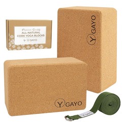 Y O Gayo Premium Cork Yoga Blocks – Durable & Sturdy Natural Cork Yoga Blocks…