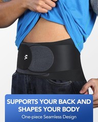 0.5mm Ultra Thin Back Brace with 3D Lumbar Pad, Seamless Yoga Fabric, Lightwe…