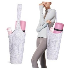 Yoga Mat Bag for Women with Large Size Pocket and Zipper White-Polyester