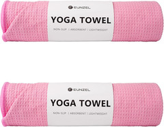 2 Pack Hot Yoga Towel, Non-Slip Yoga Mat Towel with Grip Dots Stickyfiber Sweat