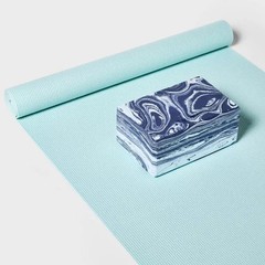 ALL IN MOTION MARBLE YOGA BLOCK EVA FOAM FITNESS ACCESSORY – BLUE