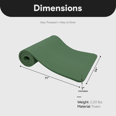 BalanceFrom Yoga Mat, 1″ Extra Thick Exercise Pilates Workout Mat, (Used)