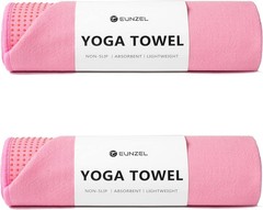 Eunzel 2 Pack Grip Dot Non-Slip Hot Yoga Towel, Sweat Absorbent, 72×24, Dark …