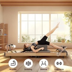 SLSY Pilates Reformer Foldable Machine Equipment for Home Gym Aerobic Exercise