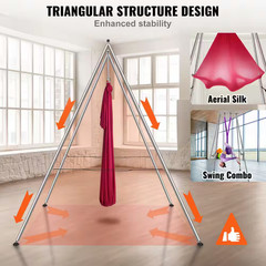 Aerial Yoga Frame and Yoga Hammock, 9.67 Ft. Height Professional Yoga Swing Stan