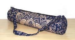 Indian Blue Gold Ombre Yoga Mat Carrier Bag Mandala Large Shoulder Strap