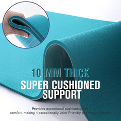 Extra Thick Yoga Mat, 2/5 Inch (10MM), Natural Rubber and TPE Non Slip Yoga Mats