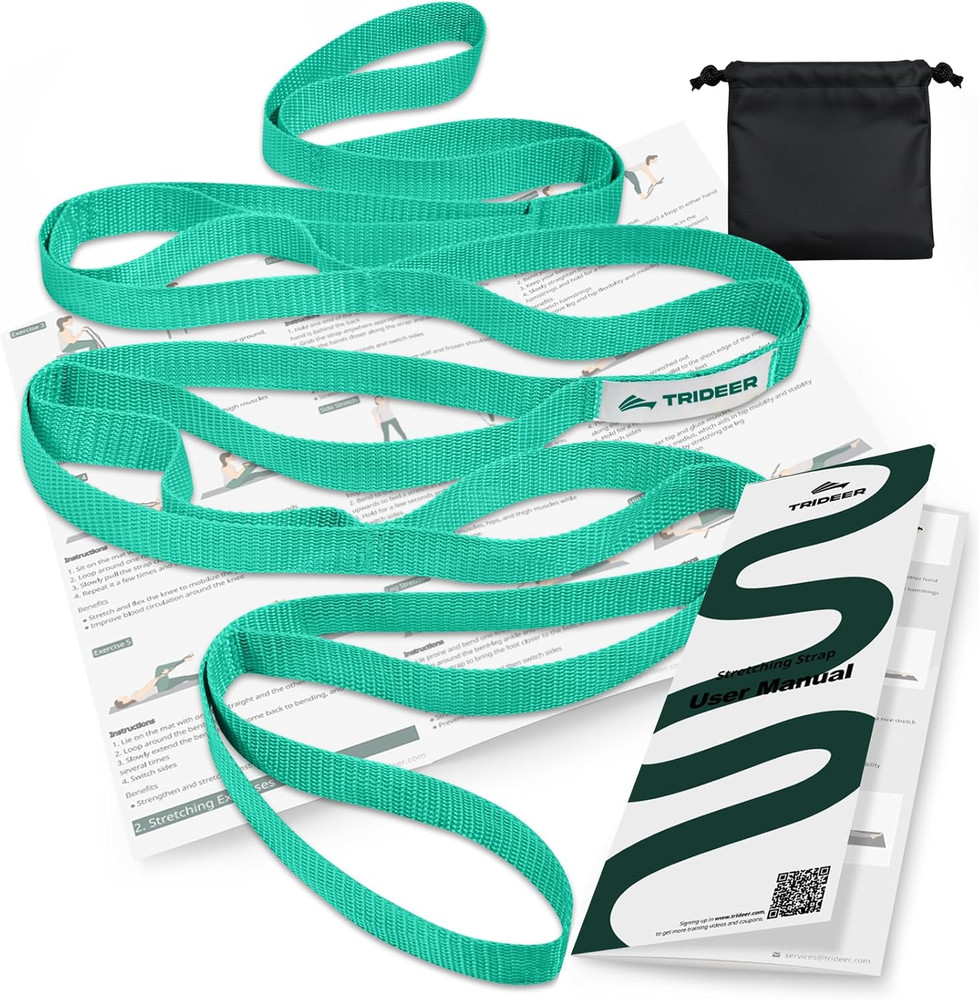 Non-Elastic Stretching Strap with Loops for Physical Therapy & Rehab, Knee Hip L